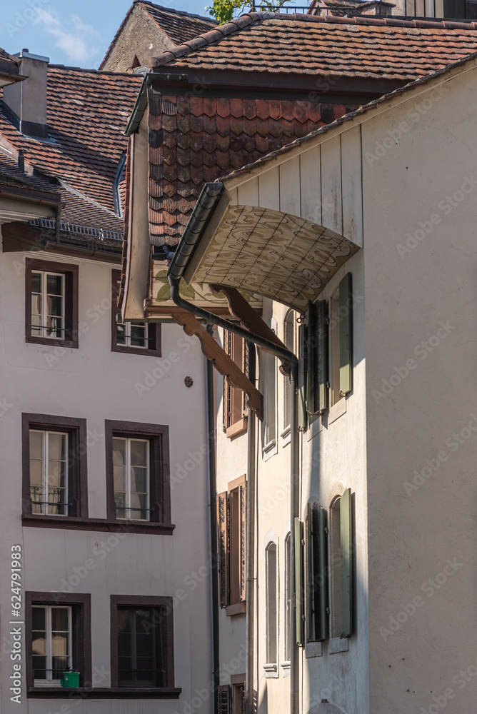 Häuser in der Altstadt von Aarau, Schweiz