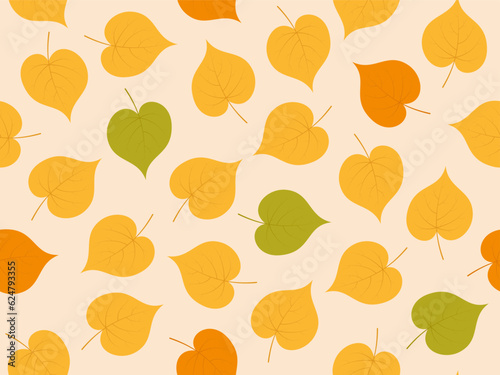 Linden leaves seamless pattern