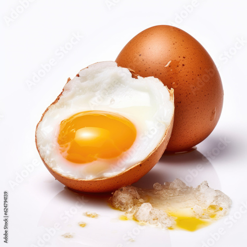 Chicken eggs and egg yolk  Background