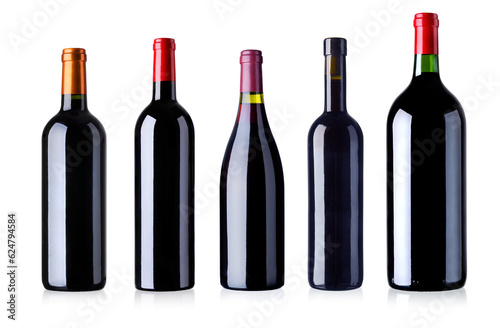 diverse Rotweinflaschen photo