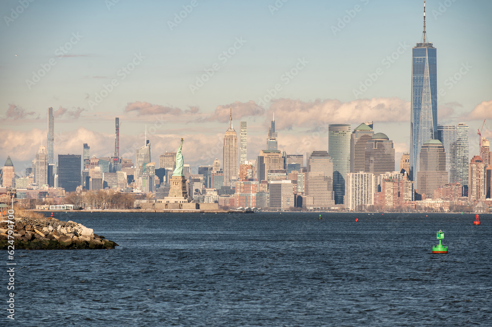 View of the Statue of liberty from Liberty State Park, New Jersey, United States.