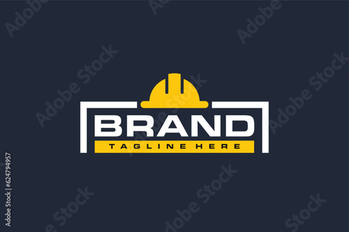 construction helmet logo text box