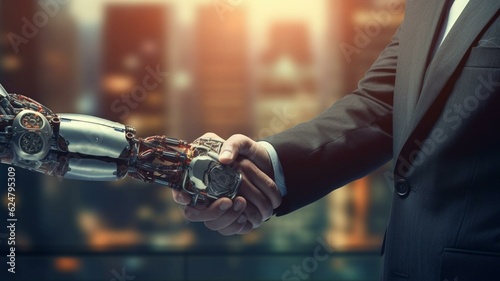 shaking hands with a robot © Karen