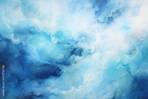 Abstract watercolor blue background. AI generative.