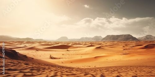 Beautiful panoramic view of the Sahara desert