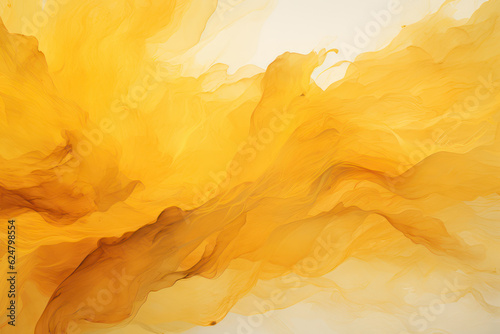 Abstract watercolor yellow background, waves. AI generative.