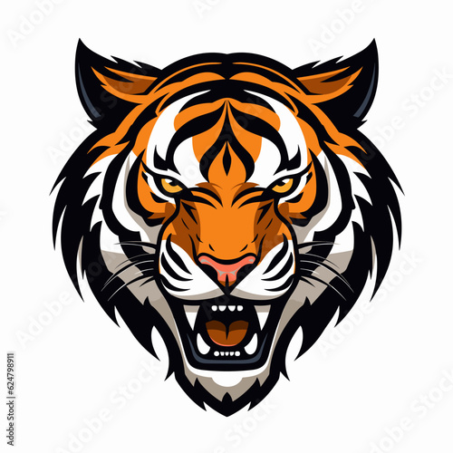 Fotografie, Obraz Esport vector logo tiger, tiger icon, tiger head, vector, sticker