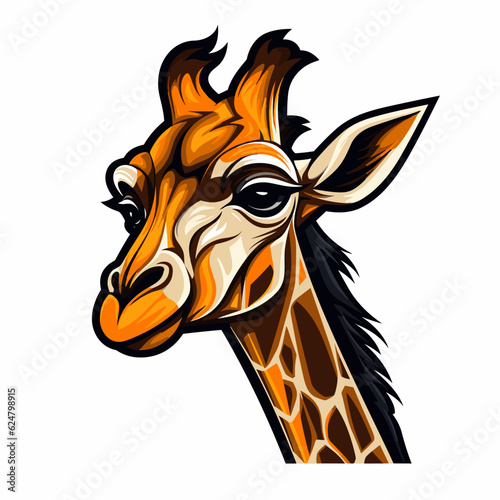 Esport vector logo giraffe, giraffe icon, giraffe head, vector, sticker