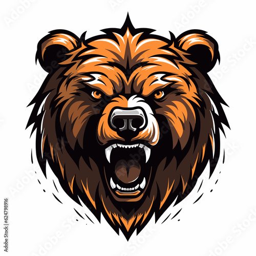Esport vector logo bear, bear icon, bear head, vector, sticker