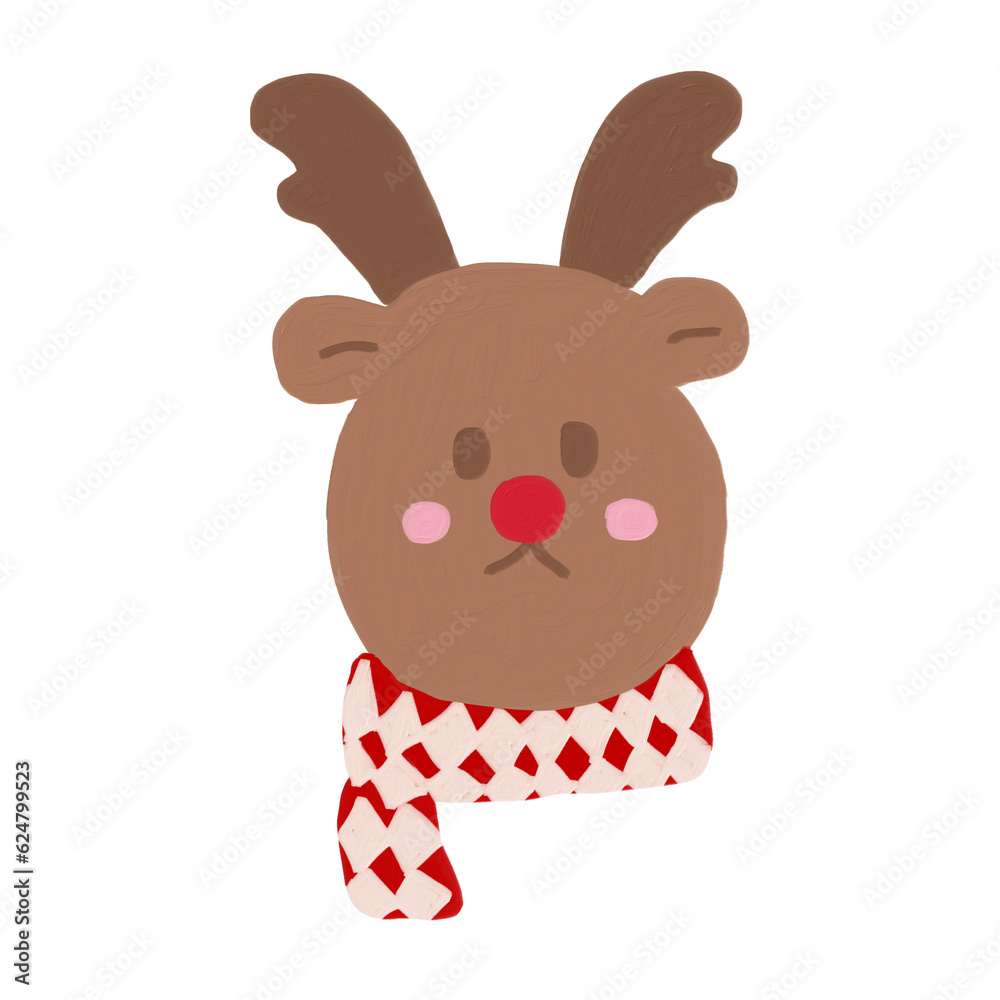 Fototapeta premium christmas reindeer with scarf