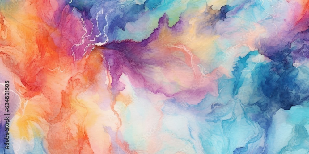Abstract colorful watercolor background, multicolor painting