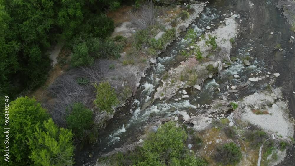 Aerial View of Big Tujunga Creek, Angeles National Forest, San Gabriel Mountains, California Aerial View of Big Tujunga Creek, Angeles National Forest, San Gabriel Mountains, California