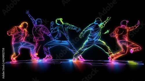 Hip-Hop Dancing with Neon Outlines © Jardel Bassi