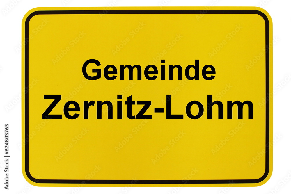Illustration eines Ortsschildes der Gemeinde Zernitz-Lohn in Brandenburg Illustration eines Ortsschildes der Gemeinde Zernitz-Lohn in Brandenburg