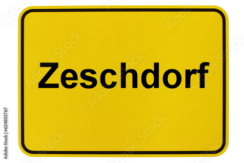 Illustration eines Ortsschildes der Gemeinde Zeschdorf in Brandenburg