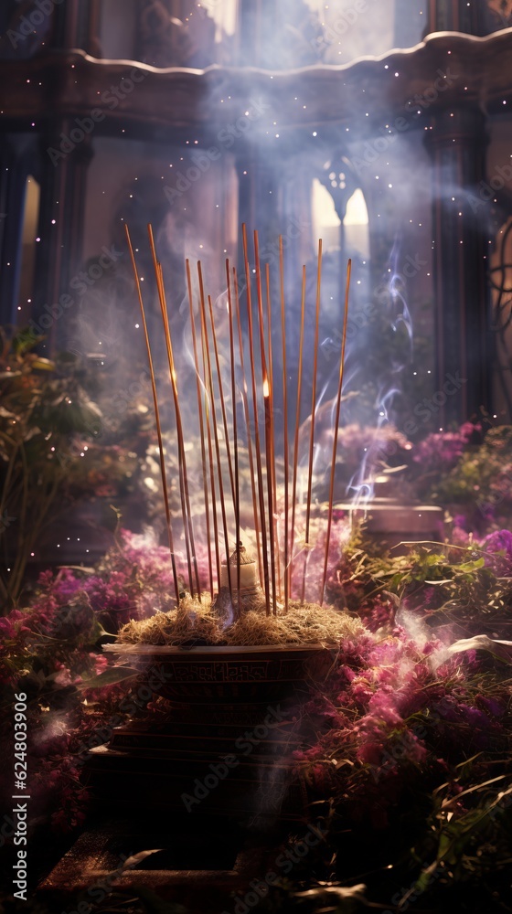 Obraz premium Atmosphere with Incense Sticks