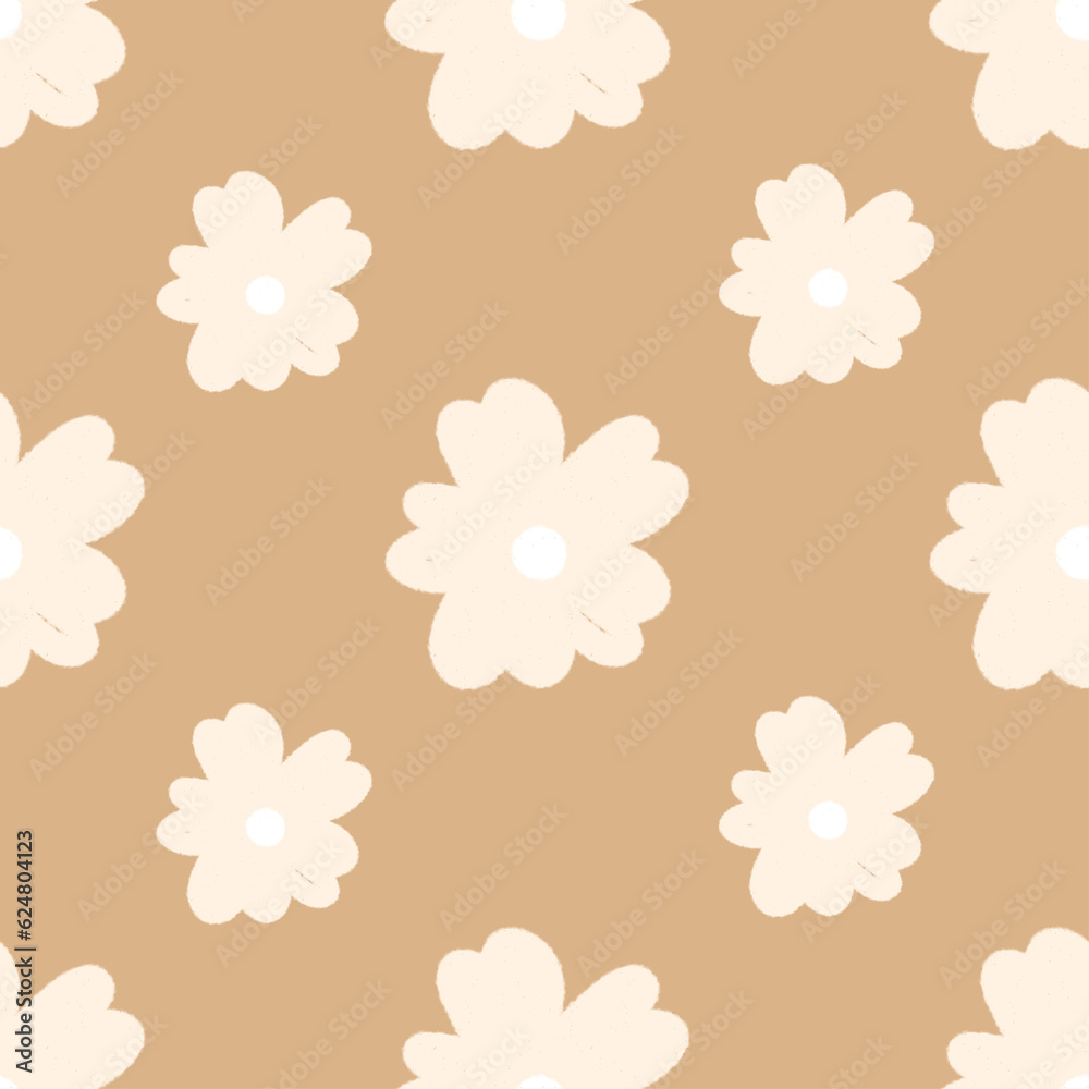 Obraz premium seamless pattern pink flower isolated on brown background