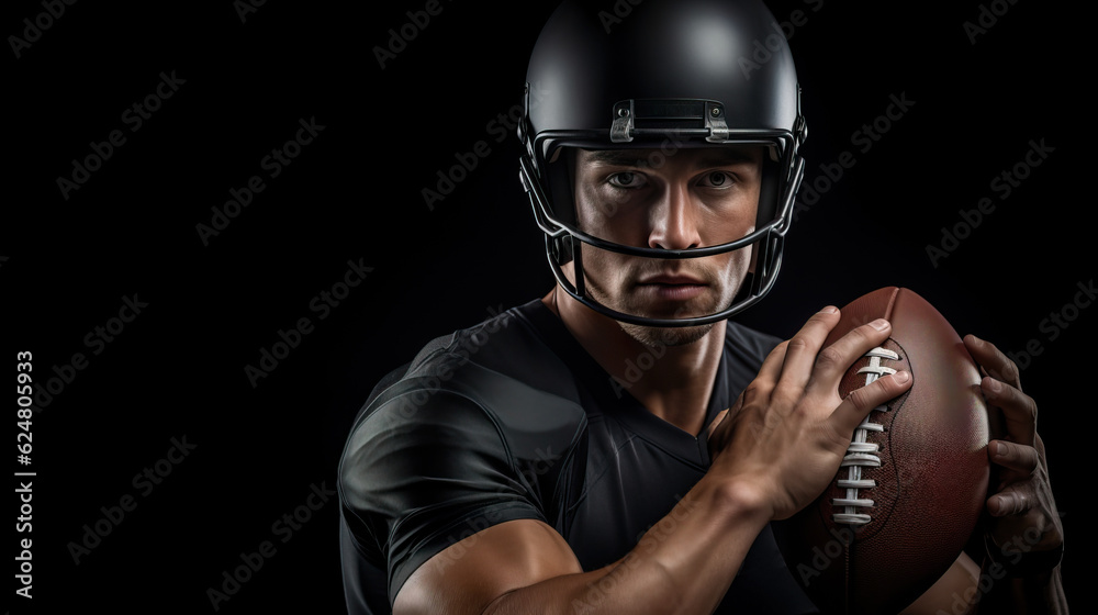 Determined American Football Player  .Generative AI.