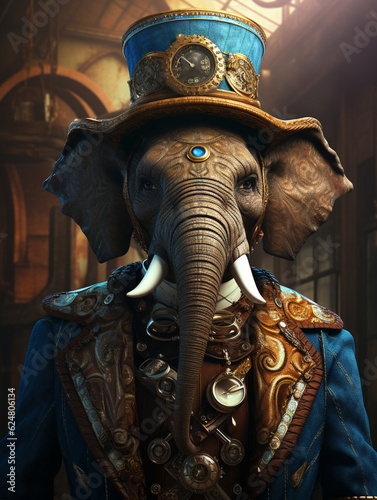 A Portrait of a Steampunk Elephant | Generative AI