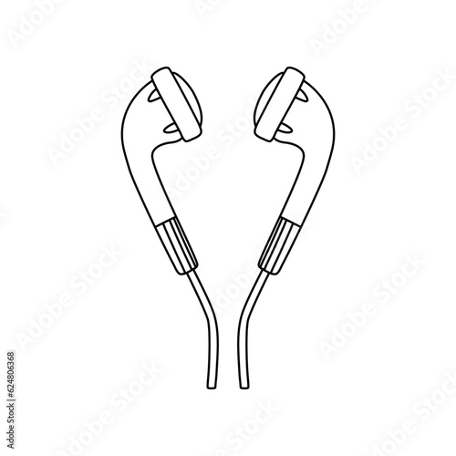 Doodle earphones icon in vector. Hand drawn earphones icon in vector.