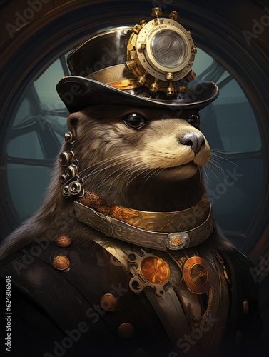 A Portrait of a Steampunk Seal | Generative AI