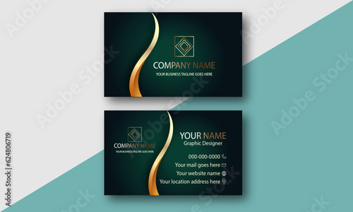 modern black and Green business card design