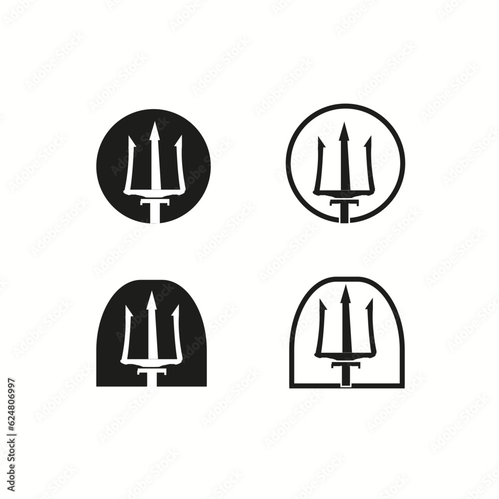 set of Circular Trident icon template Vector set of Circular Trident icon template Vector