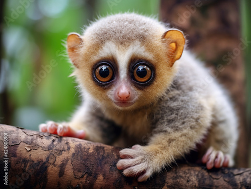 Photo of Slow Loris: These small primates have large round eyes and a gentle appearance © siripimon2525