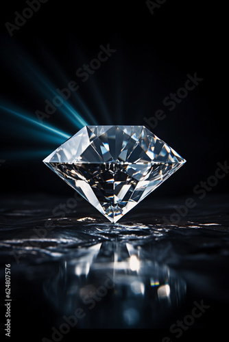 A beautiful royal diamond isolated on a black background