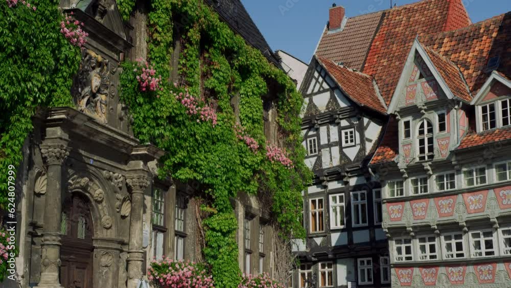 The market square and the town hall with half-timbered houses in the UNESCO World Heritage City of Quedlinburg, Saxony-Anhalt, Germany, Europe The market square and the town hall with half-timbered houses in the UNESCO World Heritage City of Quedlinburg, Saxony-Anhalt, Germany, Europe