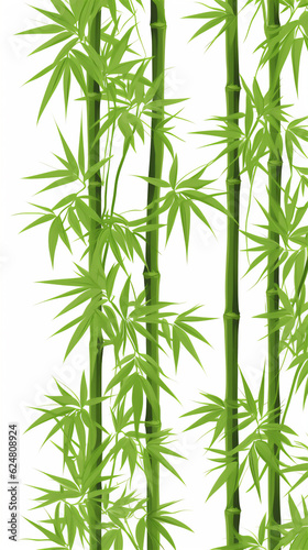 bamboo trees pattern isolated white  create using generative AI tools
