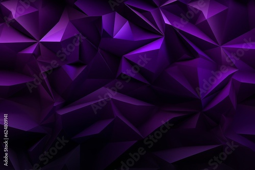 Luxurious dark purple background with golden polygonal pattern. Premium style for posters, covers, prints. Stock illustration. Generative AI