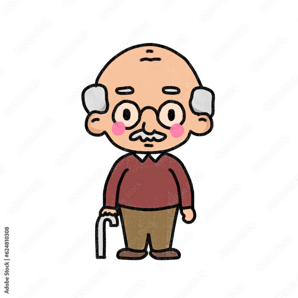 grandfather cute hand draw illustration grandfather cute hand draw illustration
