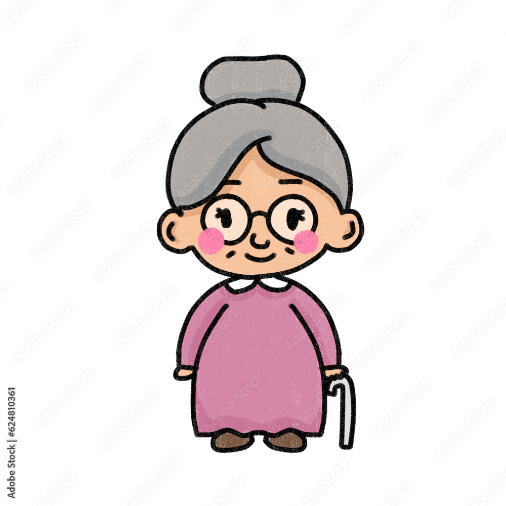 grandmother hand draw illustration cute grandmother hand draw illustration cute