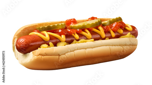a delicious Hotdog with ketchup and mustard