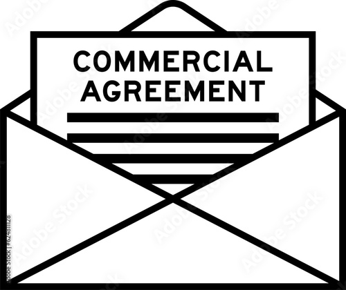 Envelope and letter sign with word commercial agreement as the headline photo