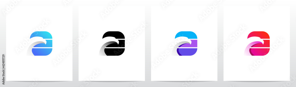 Eagle On Stripped Letter Logo Design O Eagle On Stripped Letter Logo Design O