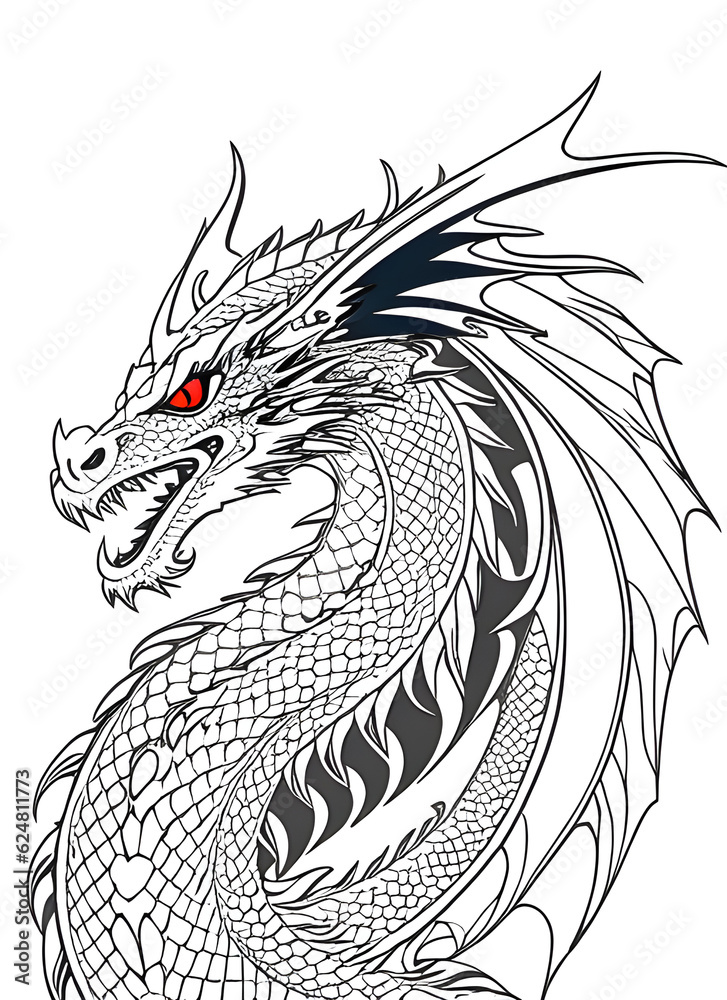 black dragon tattoo, generative ai black dragon tattoo, generative ai