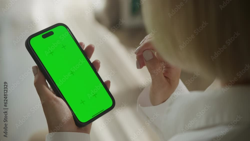 Browsing on Chroma Key Smartphone Close up Browsing on Chroma Key Smartphone Close up