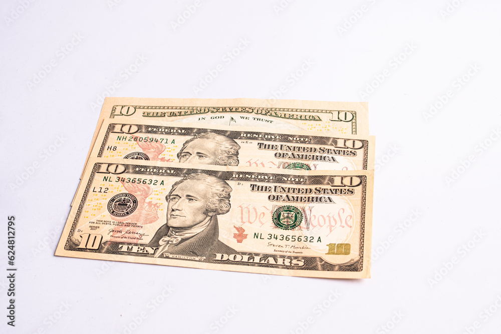 Cash of dollar note, dollar background. Lot of one hundred dollar bills close-up. dollars in wallet on white background Cash of dollar note, dollar background. Lot of one hundred dollar bills close-up. dollars in wallet on white background