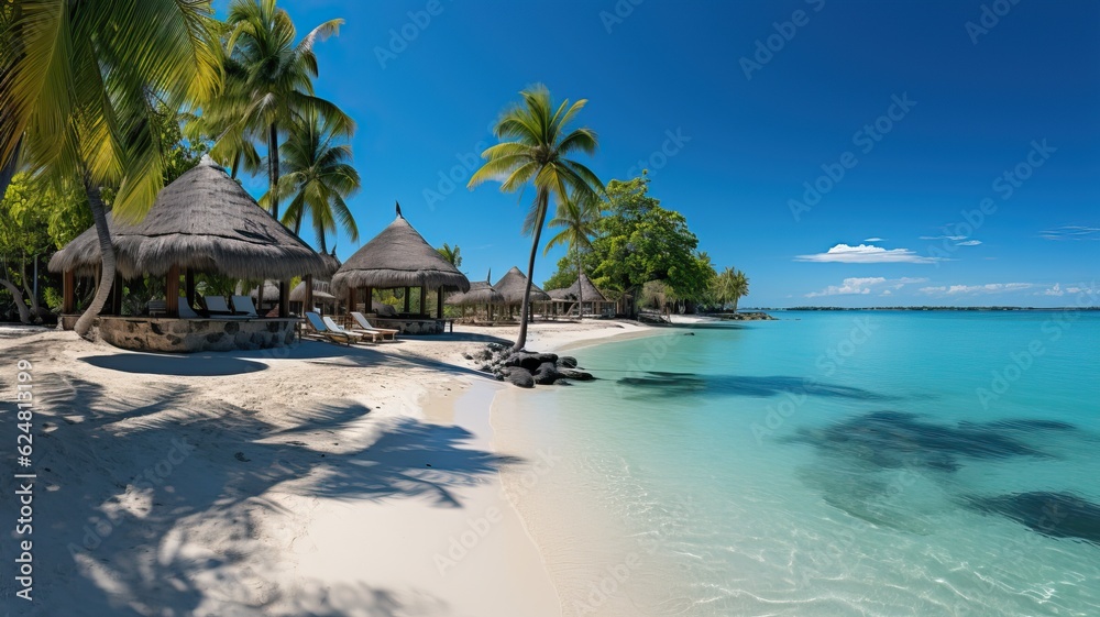Dream holidays in a tropical beach paradise, generative ai
