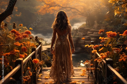 Woman communing with nature...