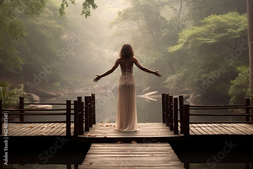 Woman communing with nature...