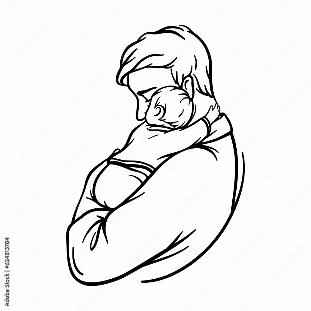 Father with baby. Happy fathers day.