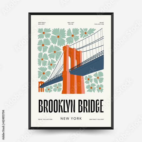 Abstract travel and floral posters template. Modern trendy Matisse minimal style. Floral poster, landmark. Hand drawn design for wallpaper, wall decor, print, postcard, cover, template, banner. 