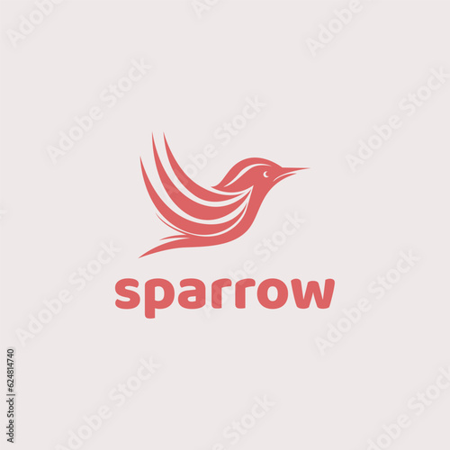 Bird icon logo design template. Bird sparrow vector illustration