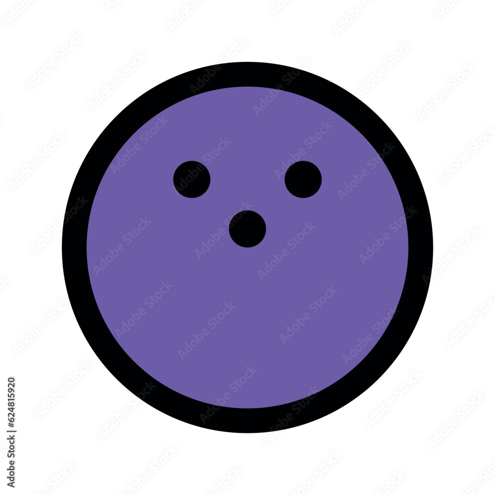 Illustration vector graphic icon of Bowling Ball. Filled Line Style Icon. Sport Themed Icon. Vector illustration isolated on white background. Perfect for website or application design.