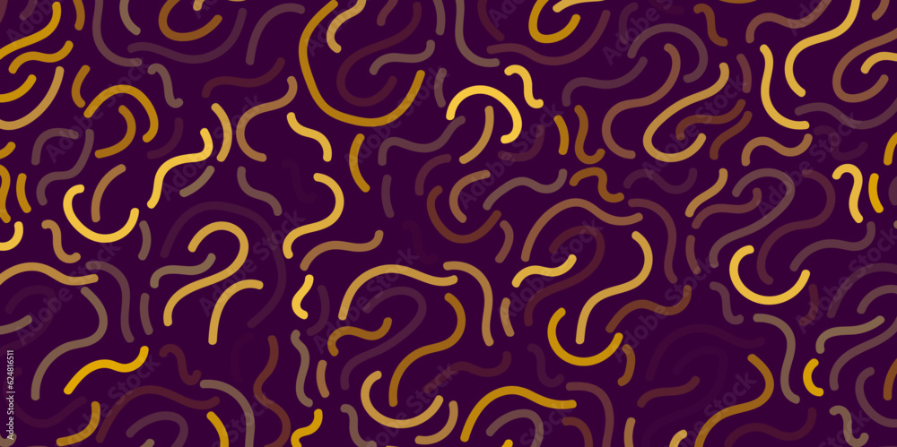 Seamless abstract pattern on purple background. Vector doodle image. Graphic linear wallpaper.
