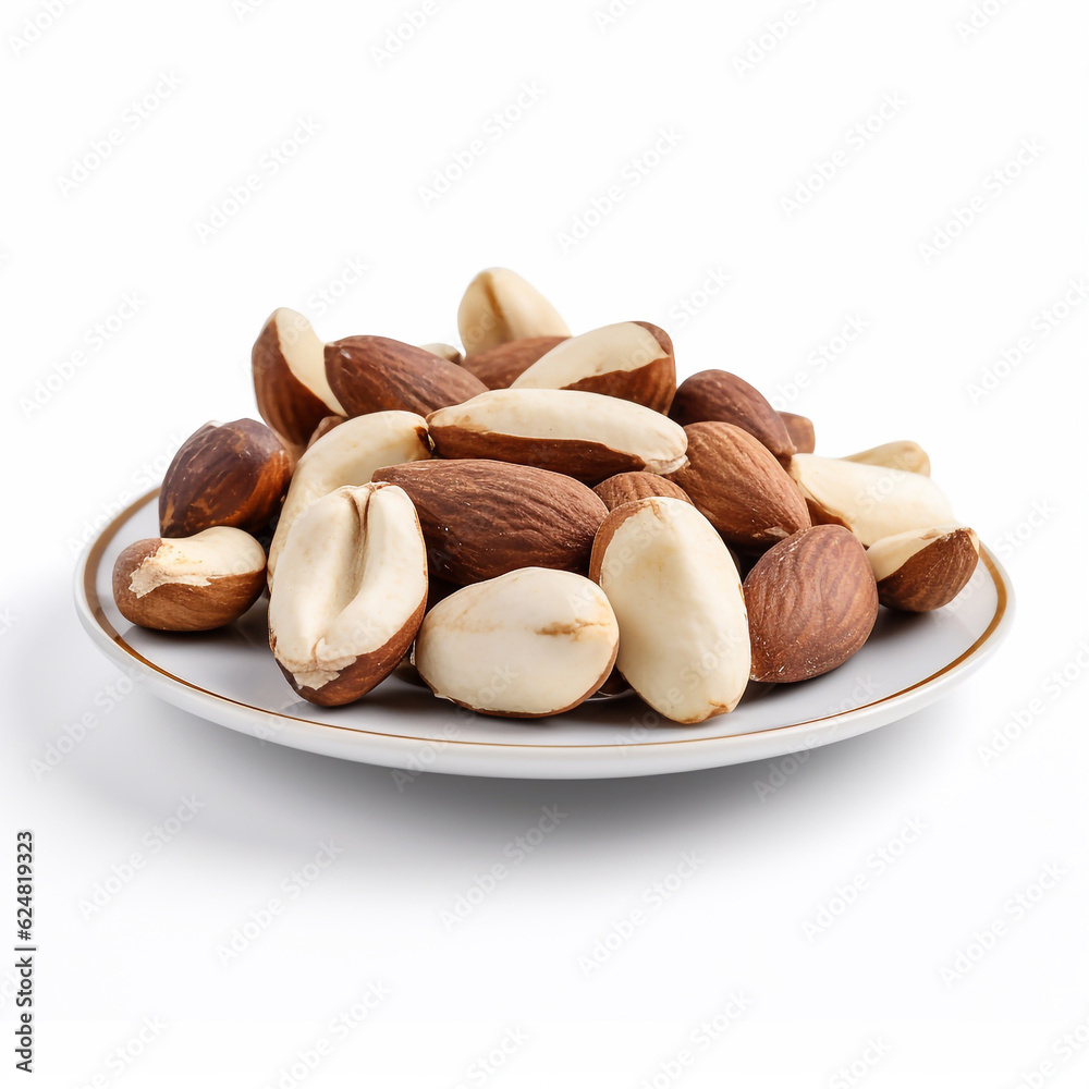delicious brazil nut lies on beautiful plate, Ai generated delicious brazil nut lies on beautiful plate, Ai generated