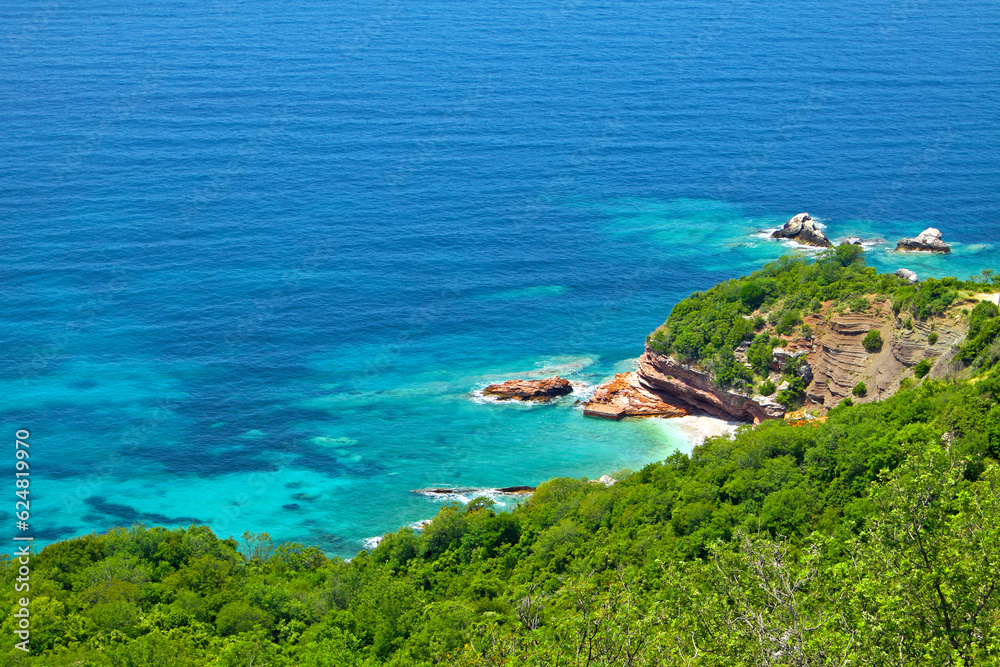 Summer view of Adriatic seacoast, Montenegro
